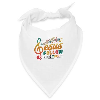 Jesus, Notenschlüssel, Musik, religiös. - Bandana - Weiß - Vorne