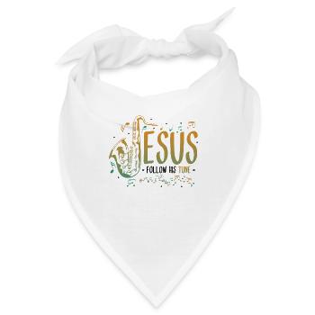 Jesus,Saxophon,Musik,religiös. - Bandana - Weiß - Vorne