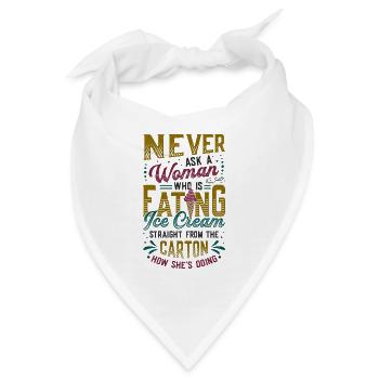 Traurige Frauen Herzschmerz Liebeskummer Eiscreme - Bandana - Weiß - Vorne