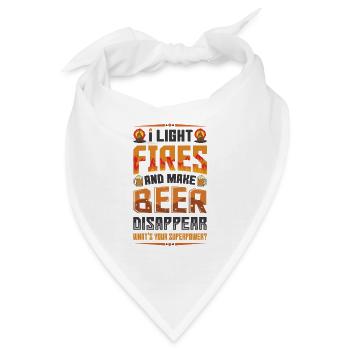 Feuer anzünden und Bier verschwinden lassen. - Bandana - Weiß - Vorne