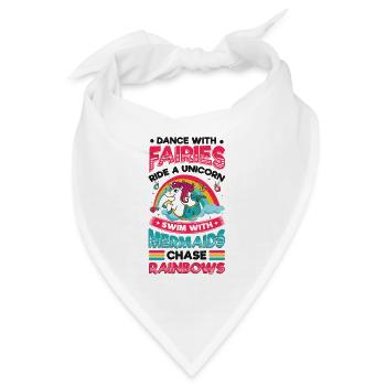 Feen Unicorns, Meerjungfrauen, Regenbogen. - Bandana - Weiß - Vorne