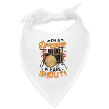 Ich Bin Ein Schlagzeuger Bitte Schreien - Bandana - Weiß - Vorne