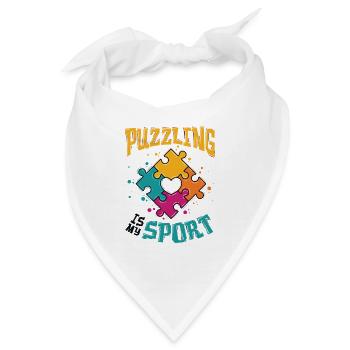 Puzzeln Ist Mein Sport Puzzle-liebhaber - Bandana - Weiß - Vorne