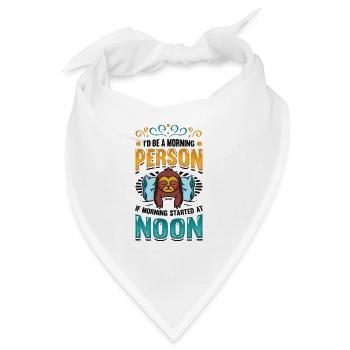 Spätaufsteher, Morgenmuffel, Eule, Langschläfer. - Bandana - Weiß - Vorne