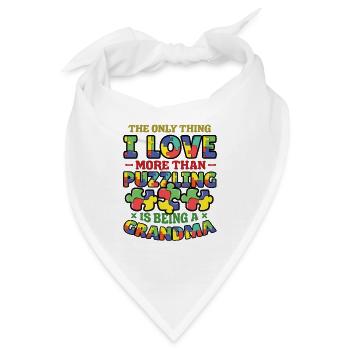 Puzzle-liebhaber Oma, Puzzeln. - Bandana - Weiß - Vorne