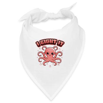 I Eight It Octopi 8 Arme Ocotpus - Bandana - Weiß - Vorne