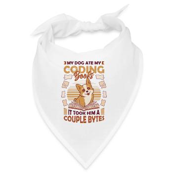 Hund Bytes Code Computer Witz Programmierung - Bandana - Weiß - Vorne
