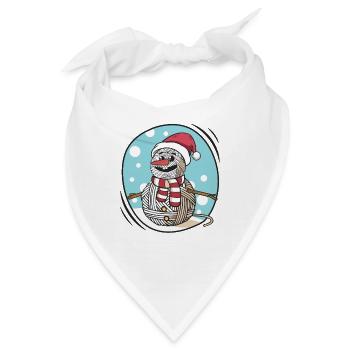 Garn Schneemann Nähen Stricken Häkeln - Bandana - Weiß - Vorne
