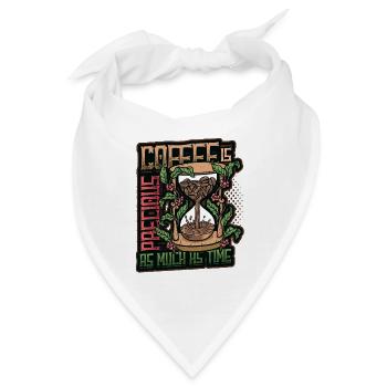 Kaffee Ist Kostbar, Wie Die Zeit, Kaffeeliebhaber - Bandana - Weiß - Vorne