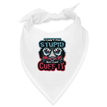 Ich Kann Dummheit Nicht Beheben - Bandana - Weiß - Vorne