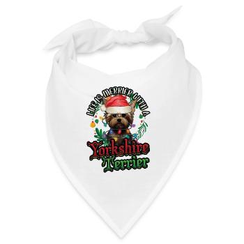 Das Leben Ist Lustiger Mit Einem Yorkshire Terrier - Bandana - Weiß - Vorne
