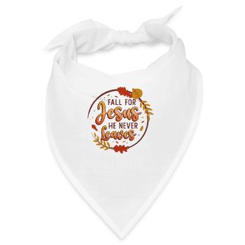 Fall Für Jesus, Er Verlässt Nie die Religiösen - Bandana - Weiß - Vorne