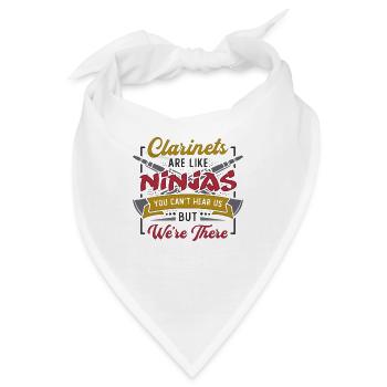 Klarinetten Sind Wie Ninjas, Marching Band - Bandana - Weiß - Vorne