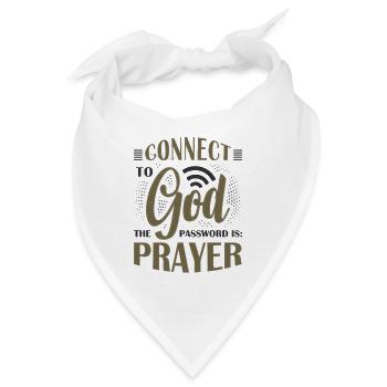 Verbunden Mit Gott, Passwort Gebet - Bandana - Weiß - Vorne