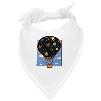 Heißluftballon Im Weltraum - Bandana - Weiß - Vorne