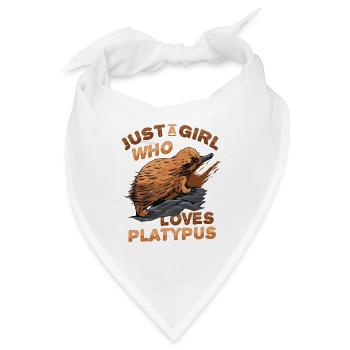 Girls Platypus Lover - Nur Ein Mädchen, Das Liebt - Bandana - Weiß - Vorne