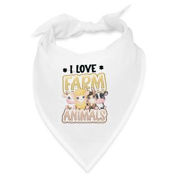 Ich Liebe Bauernhoftiere, Kinderbauernhof - Bandana - Weiß - Vorne