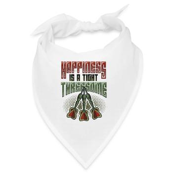 Glück Ist Ein Enges Dreiergespann, Dartpfeil - Bandana - Weiß - Vorne