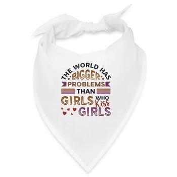 Größere Probleme, Als Mädchen, Mädchen küssen - Bandana - Weiß - Vorne