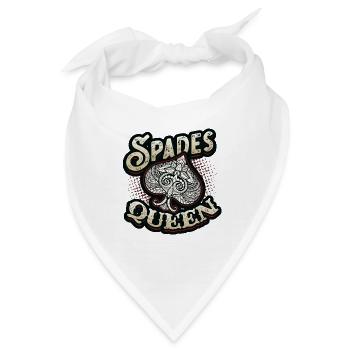 Pik Dame, Pik Kartenspiel - Bandana - Weiß - Vorne
