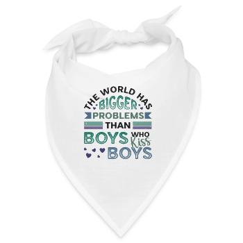Größere Probleme Als Jungs, Die Jungs Küssen - Bandana - Weiß - Vorne
