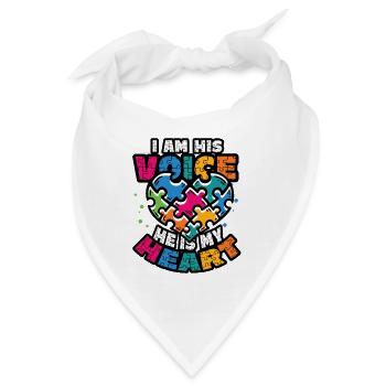 Ich Bin Seine Stimme, Er Ist Mein Herz - Bandana - Weiß - Vorne