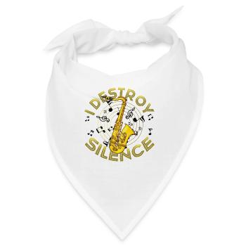 Ich Zerstöre Die Stille, Lustiges Saxophon - Bandana - Weiß - Vorne