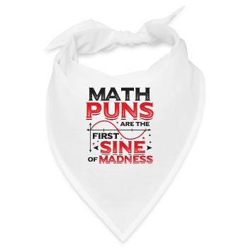 Mathe-Lehrer, Mathe-Schüler, Mathe-Wortspiele - Bandana - Weiß - Vorne