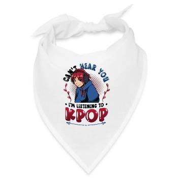 Ich Höre Dich Nicht, Ich Höre Kpop - Bandana - Weiß - Vorne