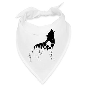 Wolf Silhouette - Artenschutz - Lebensraum - Bandana - Weiß - Vorne