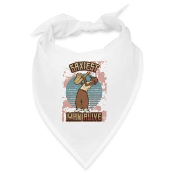 Saxiest Man Alive, Lustiges Saxophon - Bandana - Weiß - Vorne