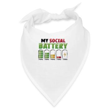 Meine Sozialbatterie - Asozialer Introvertierter - Bandana - Weiß - Vorne