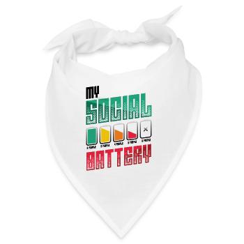 Meine Sozialbatterie - Asozialer Introvertierter - Bandana - Weiß - Vorne