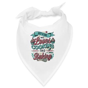 Ein Mädchen Das Kochen Und Backen Liebt - Bandana - Weiß - Vorne