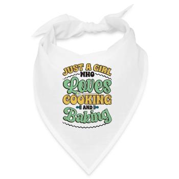 Ein Mädchen Das Kochen Und Backen Liebt - Bandana - Weiß - Vorne