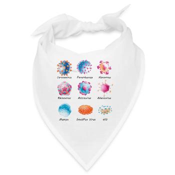 Verschiedene Viren - Norovirus, HIV, usw. - Bandana - Weiß - Vorne