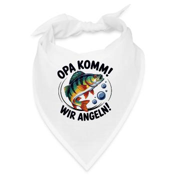 Angeln mit Papa springender Barsch - Bandana - Weiß - Vorne