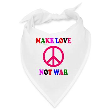 Make love not war - Bandana - Weiß - Vorne