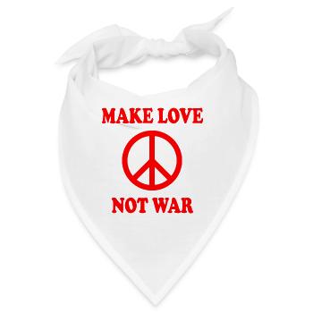 Make love not war - Bandana - Weiß - Vorne