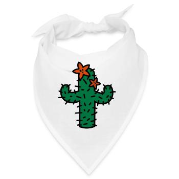 Kaktus mit Blüten cactus with blossoms - Bandana - Weiß - Vorne