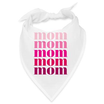 mom mom mom rosa - Bandana - Weiß - Vorne
