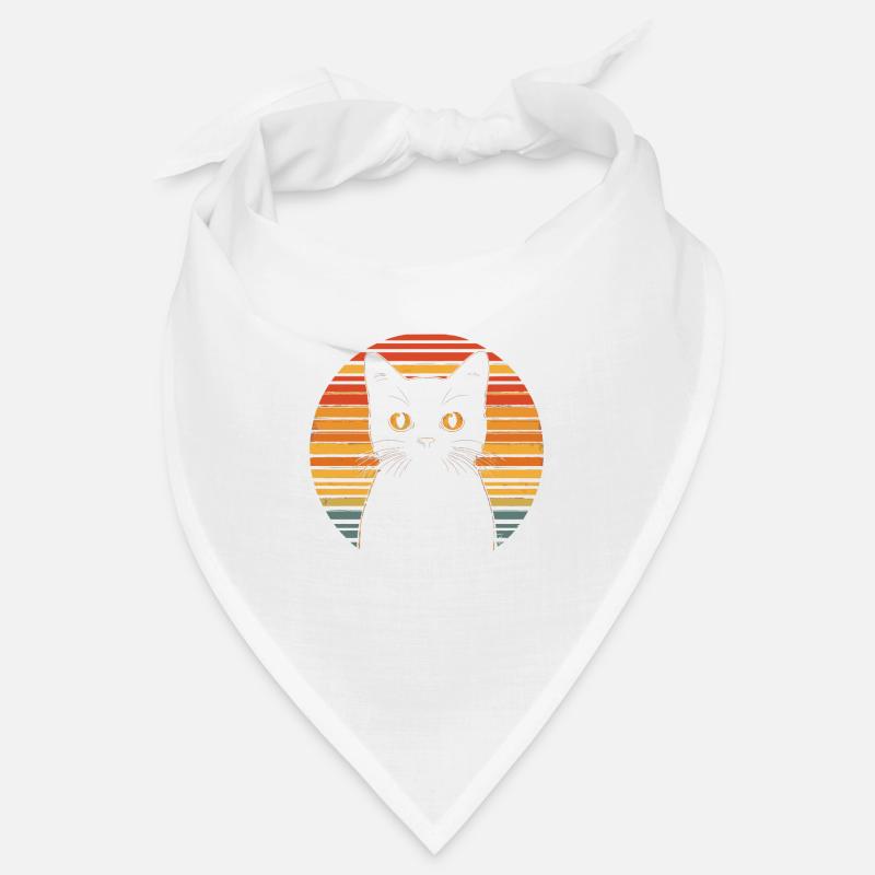 Chat Noir Vintage Coucher de soleil Bandana