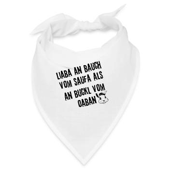 LiabaAnBauch_Genuss | Redewendung - Bandana - Weiß - Vorne