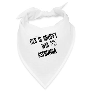 GhupftWiaGsprunga_Überraschung | Redewendung - Bandana - Weiß - Vorne