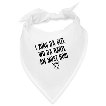 BartlHoidMost_BayrischKlar | Redewendung - Bandana - Weiß - Vorne