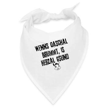 OaschalBrummt_HerzalGsund_Style | Redewendung - Bandana - Weiß - Vorne