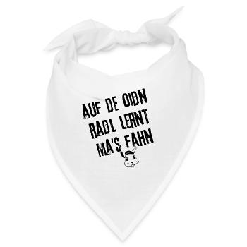 OidnRadlFahrn | Redewendung - Bandana - Weiß - Vorne