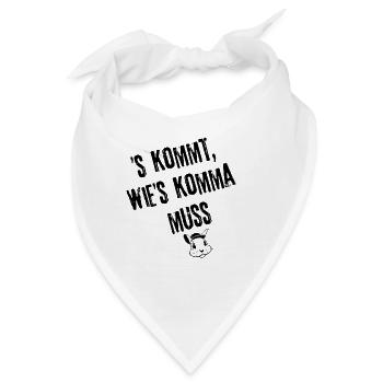 Komma wie´s kommt | Redewendung - Bandana - Weiß - Vorne