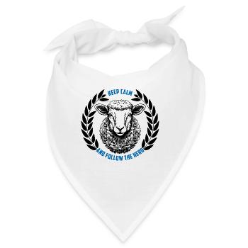 Schaf bleib ruhig und folge der Herde - Bandana - Weiß - Vorne