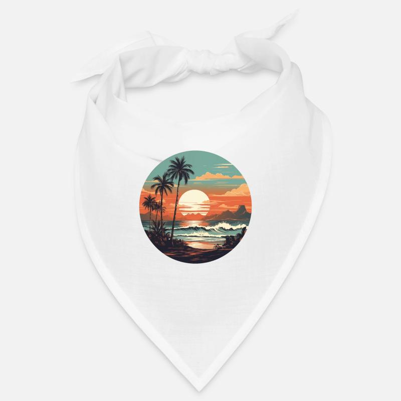 Surfeurs vintage au coucher du soleil sur la plage Bandana